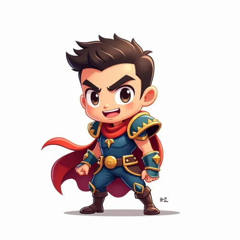 cartoon style rpg hero, white background