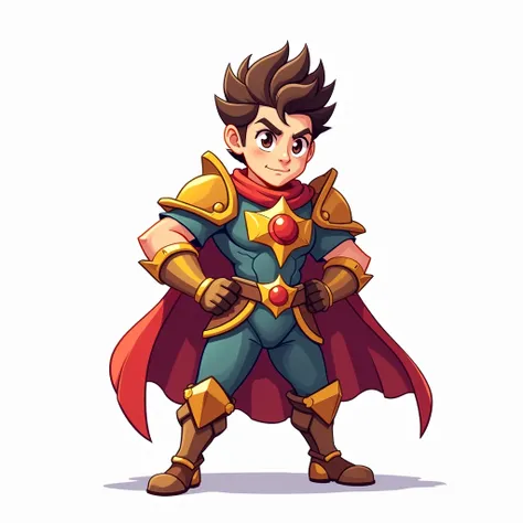 cartoon style rpg hero, white background