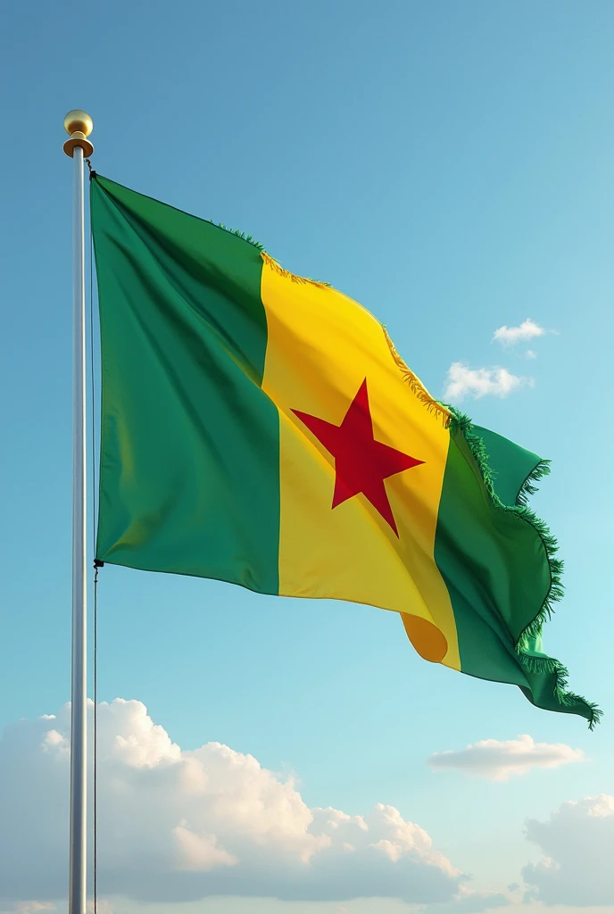 Senegal flag flying in the open air
