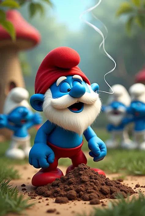 Pappa smurf eating poop
