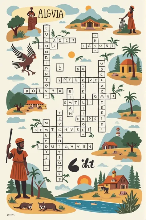 Easy crossword puzzle about August 6 in Bolivia 