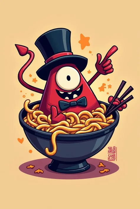 I want you to make a logo with bill from Gravity falls of ramen Type 2d 