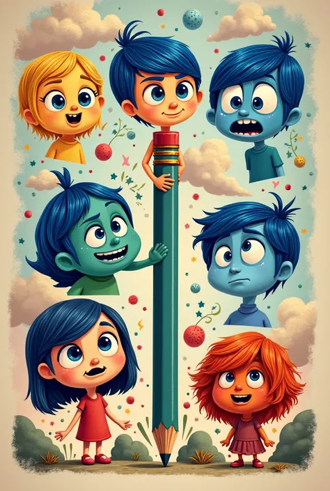 Labels for pencils from Inside Out the Movie 