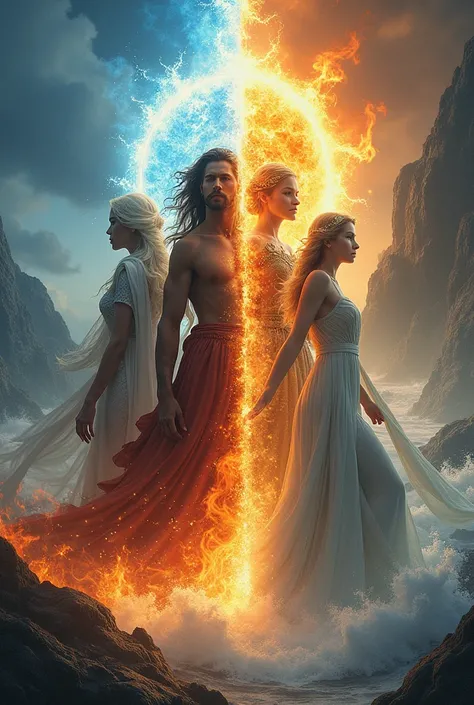 Imagine a water god, one of fire, a goddess of the earth and another of the air