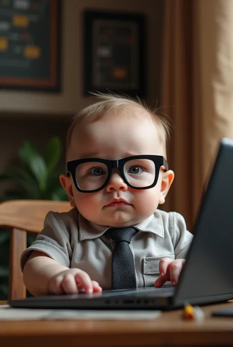 A baby dressed as a systems programmer