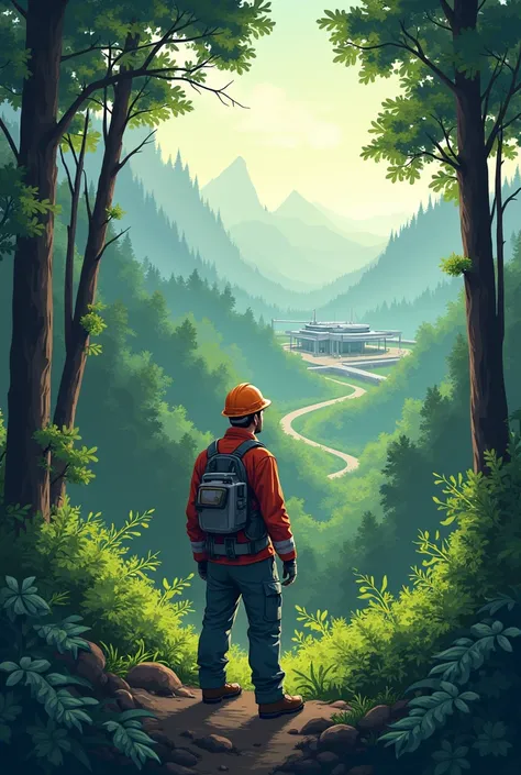 Illustration representing the forestry engineering course