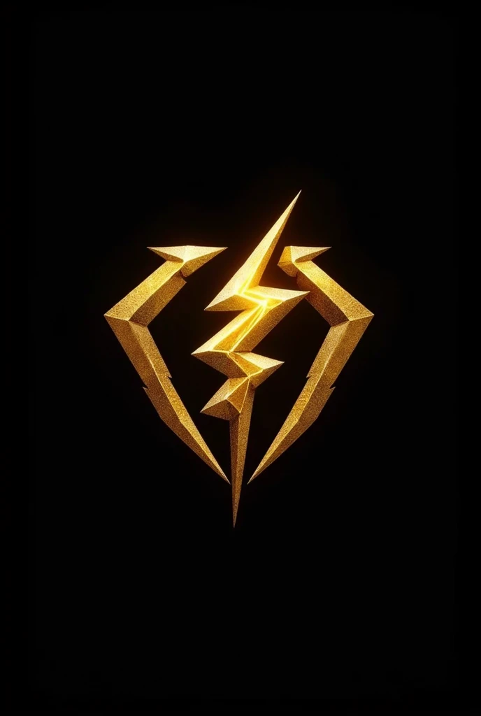 I need a logo that says INDOMINUS with a lightning bolt in the middle, a piece of lightning above and the other part below black background and the color of the letter gold and the lightning also Elephant font 