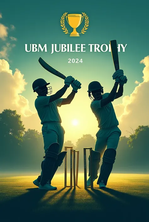 Best Cricket match poster with no advertisement on topic UBM jubilee trophy 2024
