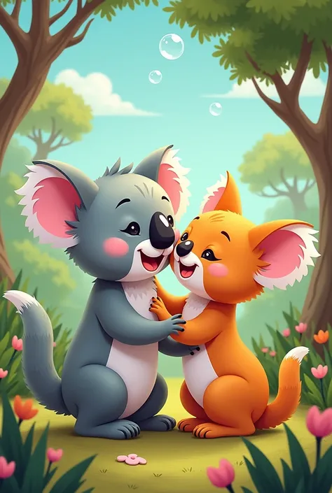 cat and koala who have an extraordinary cartoon-style friendship bond