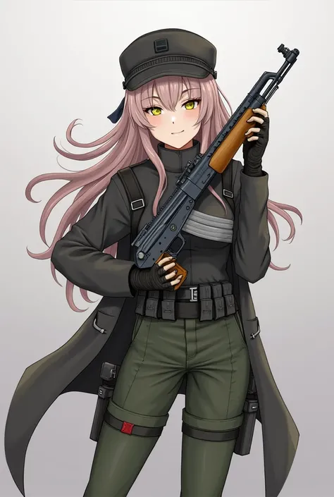 Anime style, combat gear, EFT, girl, AK-74