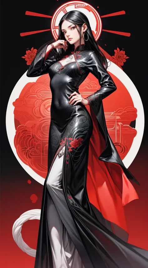 best illustration by artgerm and gerald brom, beautiful woman, perfect body proportions, slender with generous curves, silver cheongsam with black accents, luxury chinese restaurant, highly detailed, high definition