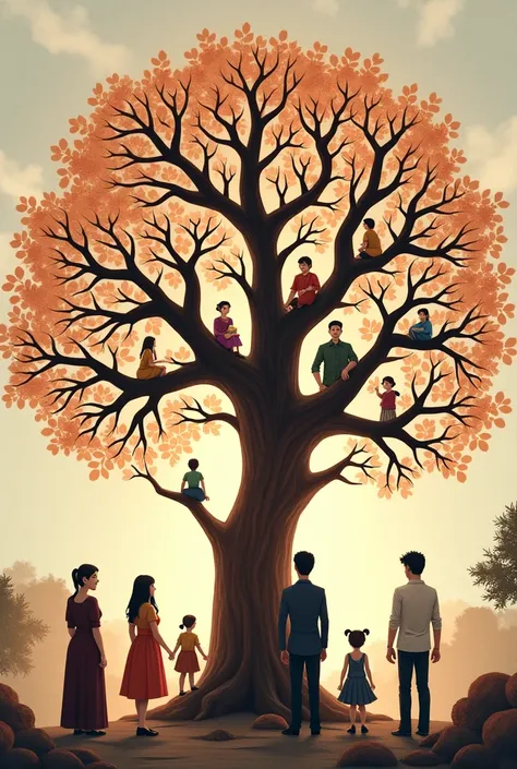 Family tree with family and relatives