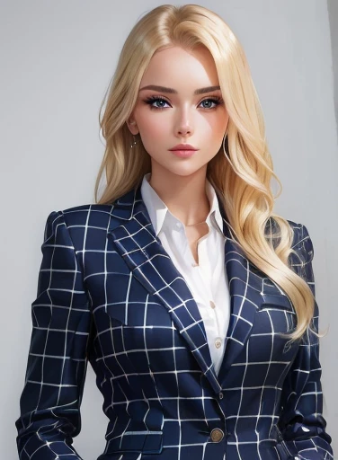 woman in blue and white suit posing for photographer, girl in a suit, girl in a suit, женщина in a business suit, in a business suit, beautiful blonde, Professional profile photo, in a business suit, in a business suit, blonde, sophisticated young woman, p...