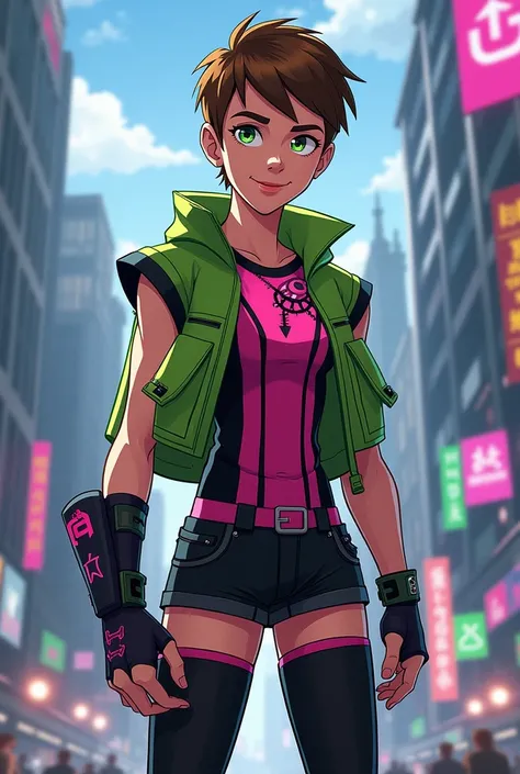 Ben 10 con la ropa de gwen tennyson