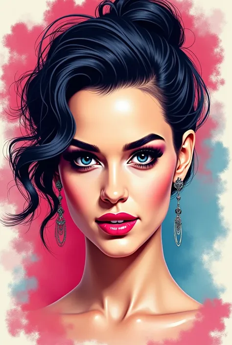 The singer katy perrys face with art style of free hand 