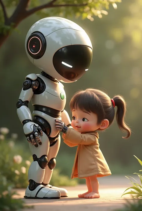 Robot helping blind child 