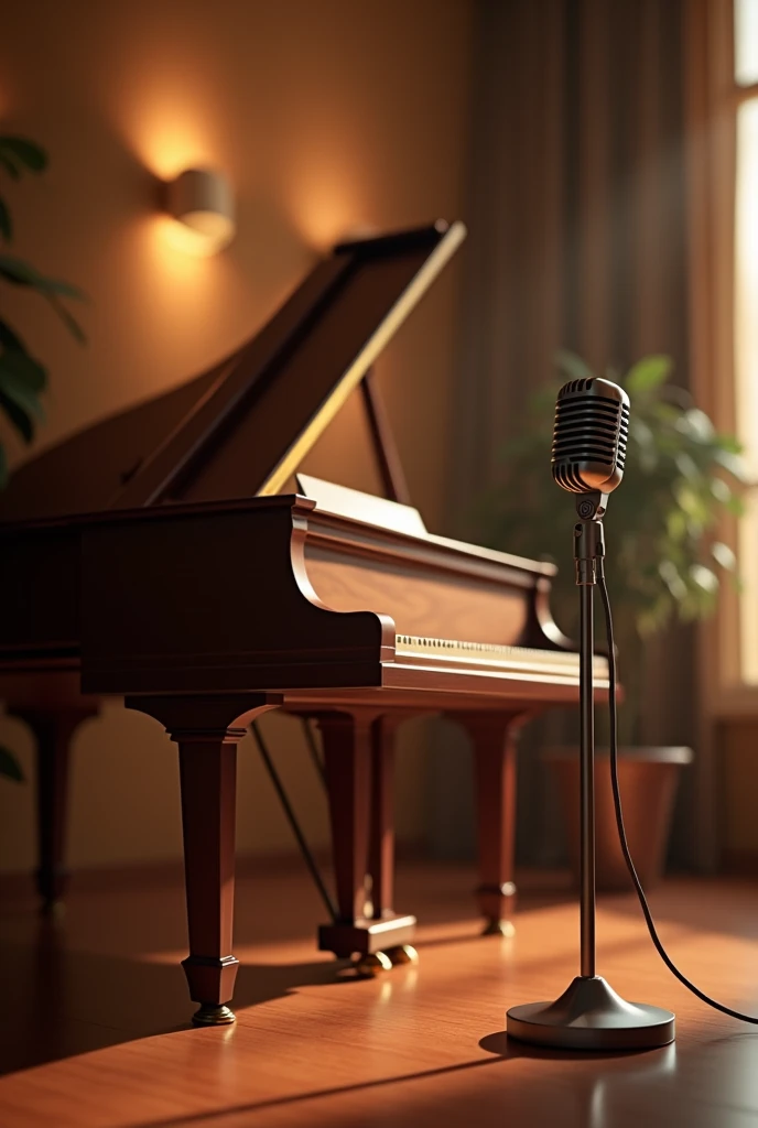 Draw me a picture of a piano and a microphone, Let love arise