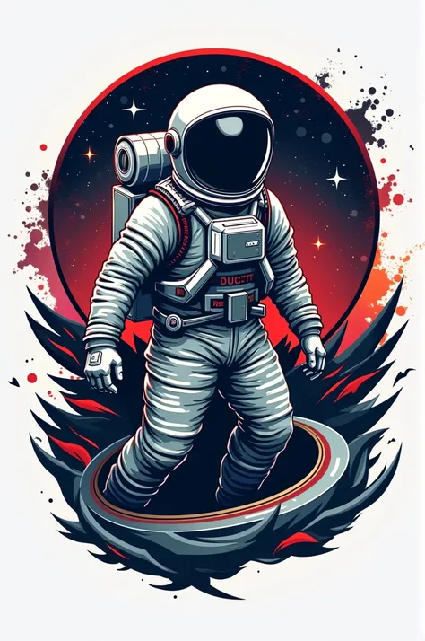 Create a duct tape company logo using an astronaut 
