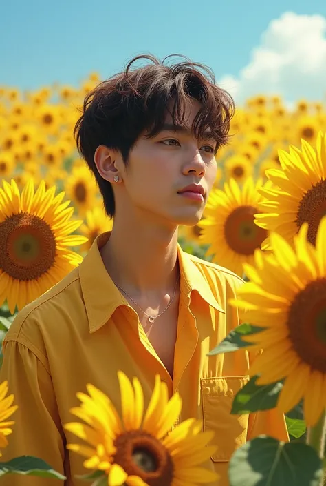 Bts member Taeyhung With sunflower 