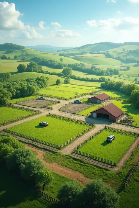 Create an advertising image where you mention the fencing works, pastures, Corrales , and everything related to infrastructure in livestock farming