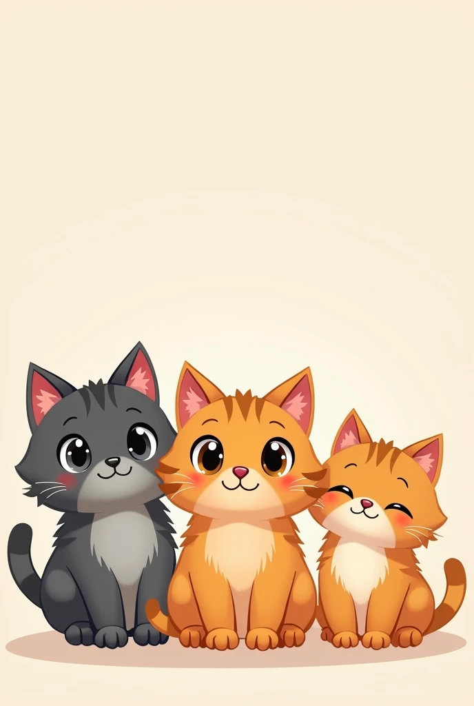 Cute cats looking at camera cartoon little bit more cartoon without background 