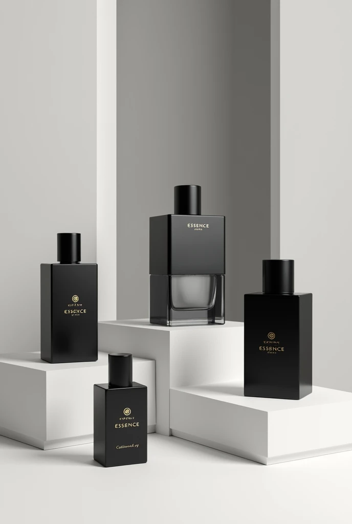 I have a perfume brand called "essence",This is based on elegance and exclusivity,Their color palette is black,Gray and white,as they would look in three different presentations