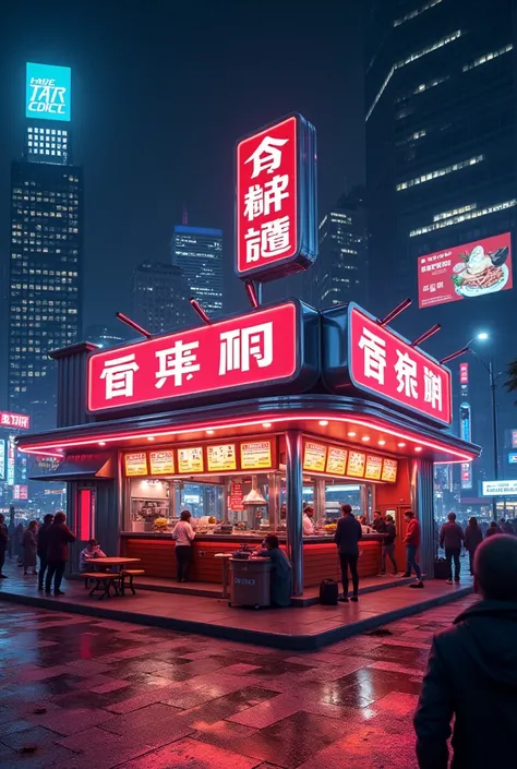 Fast food beautifull stall with led in USA Style