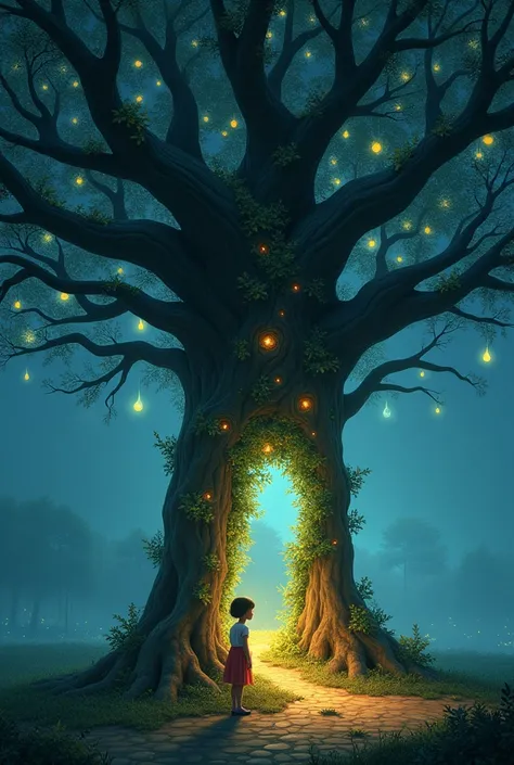 
One night, Sofia approached the tree and whispered: "Why are you magical??". suddenly, A secret door opened in the trunk, revealing a world full of lights and colors. inside, A soft voice told him: "I am magical because I keep the dreams of all children. ...