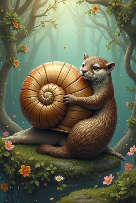 Snail mating with otter