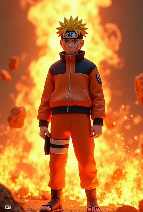 Naruto 3D flaming fire background