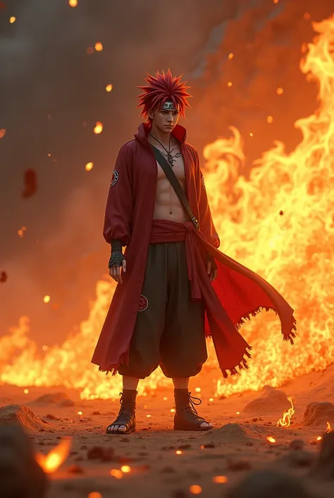 Gaara 3D background fire burning