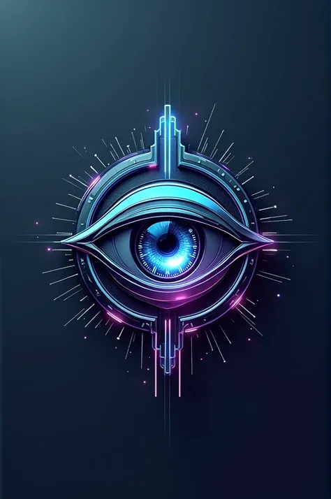 Logo, graphic , one eye, clock, one eye, time travel, 2d graphics, futuristic, cyber, cyberpunk