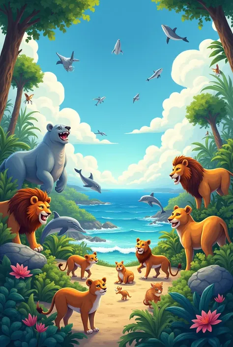 We love animals, big and small,
In the sky, or on the ground, we love them all!
From the jungle to the deep blue sea,
Animals are amazing, wild, and free!"