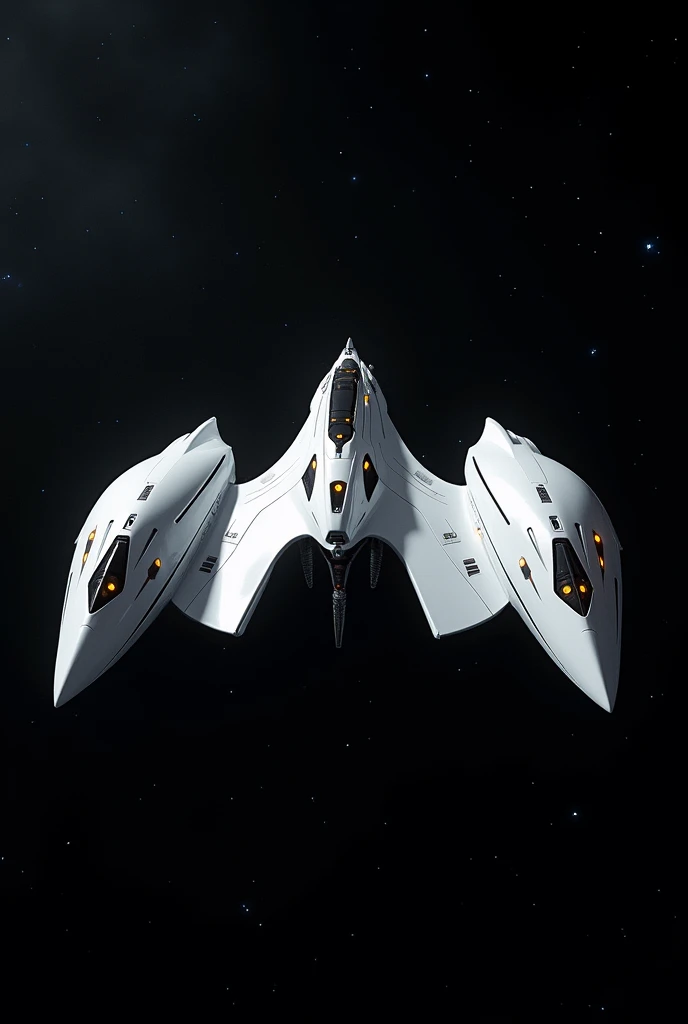 A spaceship that looks like a catamaran