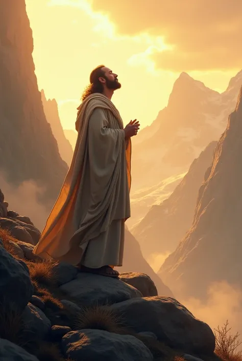 Moses praying on the mountain