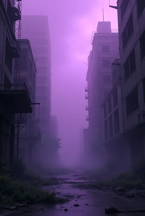 Dark abbys abandoned city purple fog