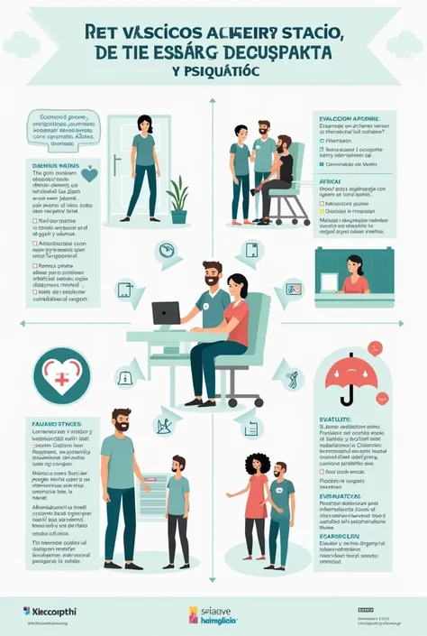 Easy to understand conceptual map in Spanish about the role of nursing in mental health and psychiatry