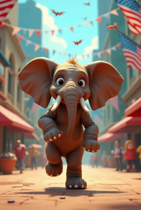 I want to generate a 1 minute video of an elephant dancing America by Nino Bravo