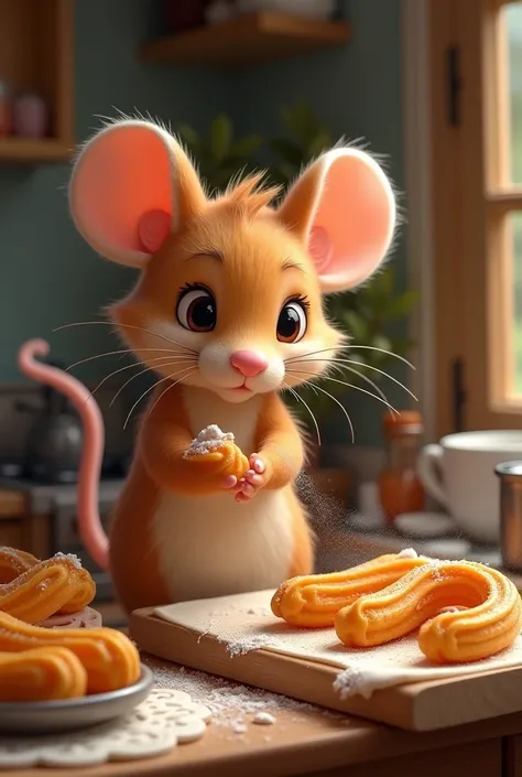 Mouse making churros
