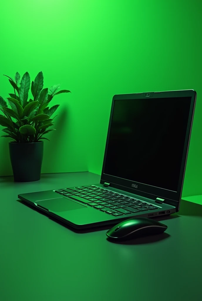 Make me a 2010s computer with a keyboard with a green background  
