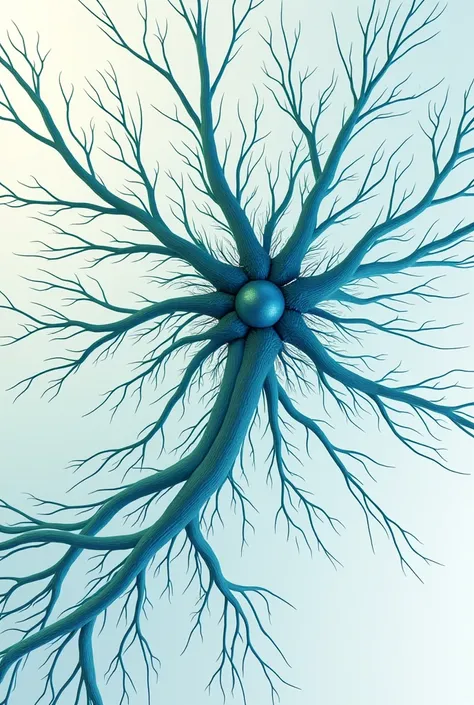 I want an image of the nervous system in blue and green tones, that the image does not cover the entire format, leaving space to write a text since it will be for an Instagram post about the nervous system 