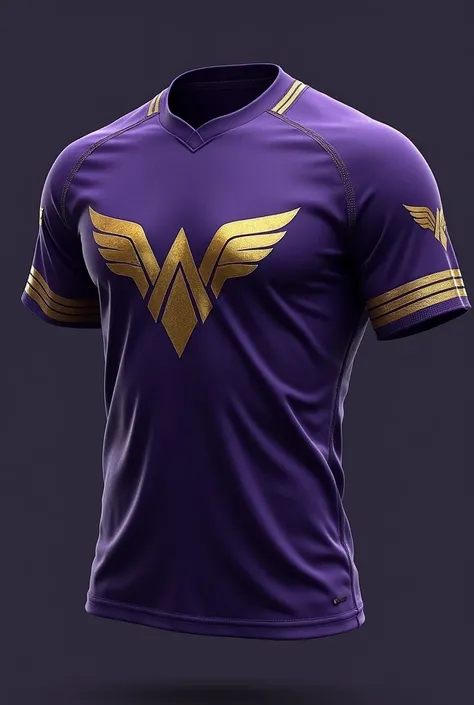 make a purple team shirt (as dark as possible). With gold details Show the front and back