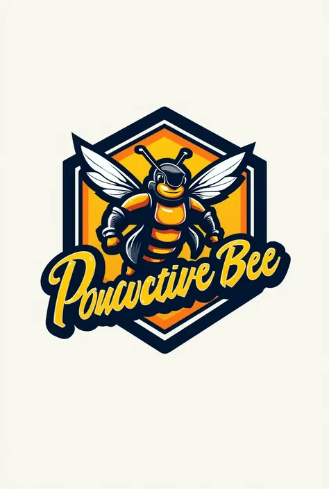 Logo for a production sports company called Productive Bee Mascot