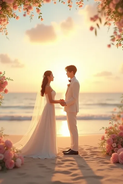 Jungkook and Jimin married on the beach
