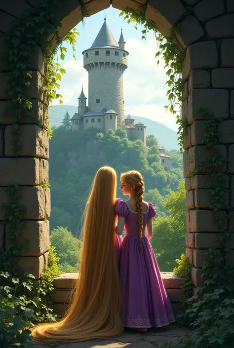 One day when Rapunzel&#39;s stepsister had already grown up, they decided to escape from the tower.