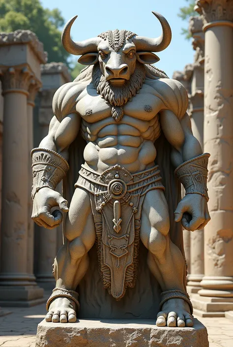 Minotaur stone statue