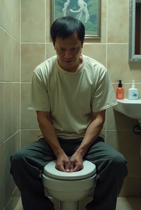 I want a Chinese guy pooping in the bathroom