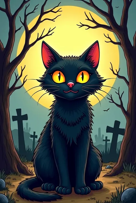 an halloween cat image for a coloring book

