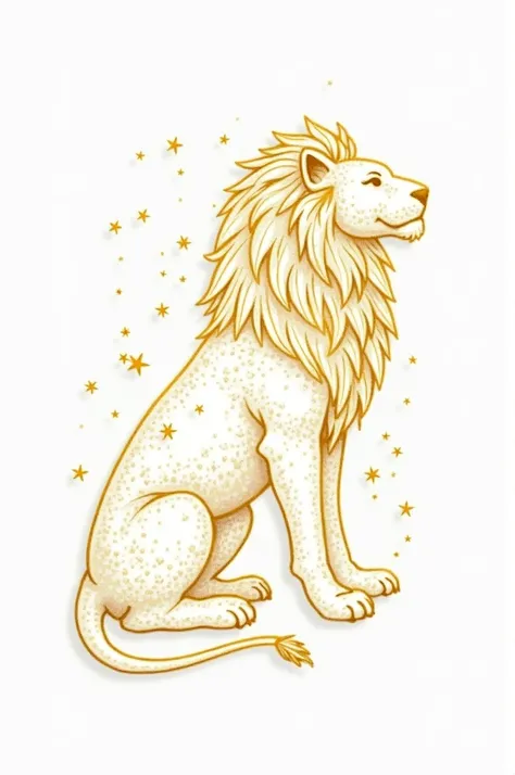 make The constellation of Leo on a white background and the stars in gold 