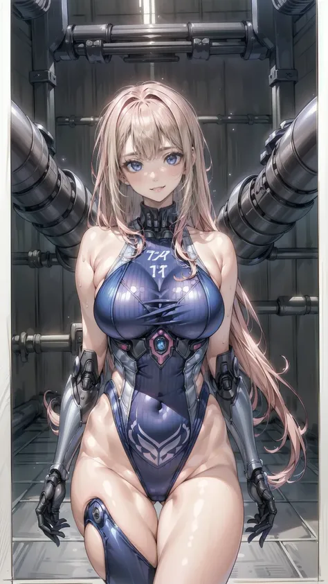 ((1 girl:1.5),(Embroidered cybernetic body:1.5),Big and ample breasts,(Me Armor:1.5)),(Best image quality, Great details, Ultra-high resolution, (realism: 1.4), Best illustrations, Favorite Details, High concentration of one person,Laughter、(in front:1.5),...